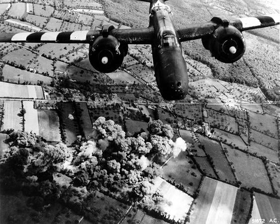 A-20G Havoc aircraft over Le Molay-Littry France 7 June 1944